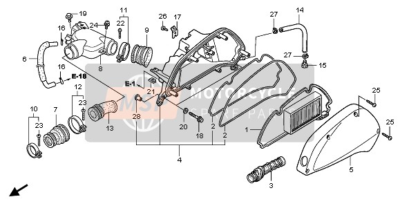 Honda SH125S 2007 Purificateur d'air pour un 2007 Honda SH125S